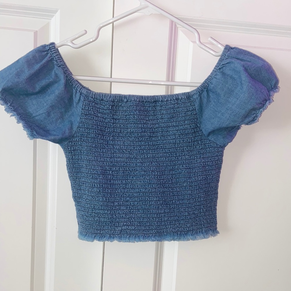 Denim Blue Crop Top